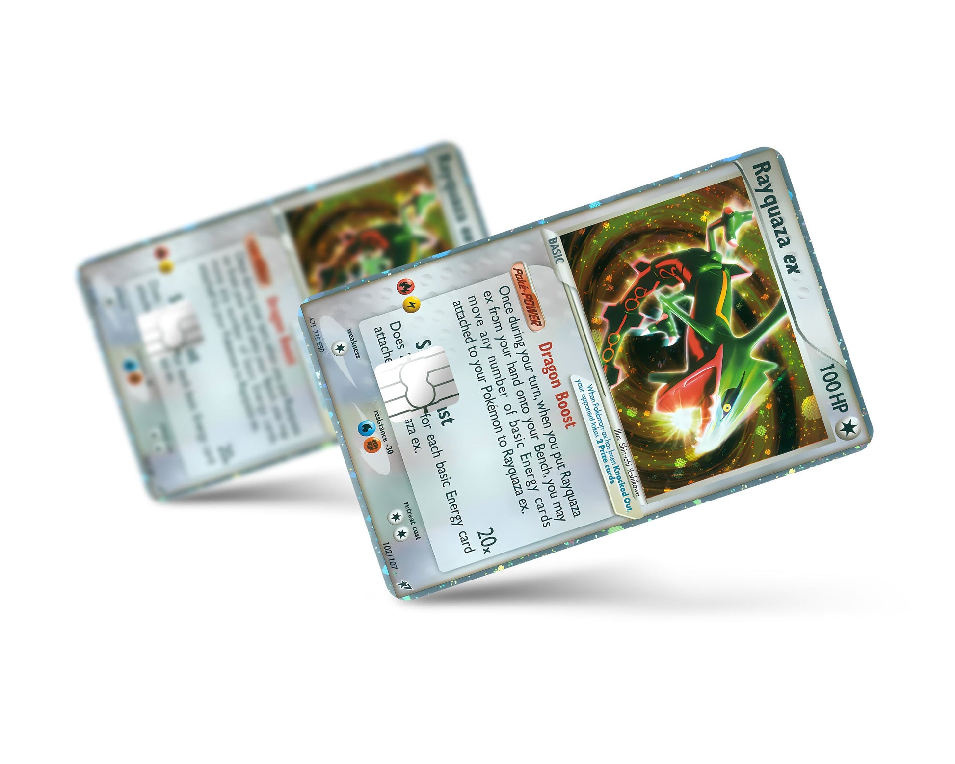 Anime Town Creations Credit Card Rare Rayquaza Pokemon Card Window Skins - Anime Pokemon Credit Card Skin