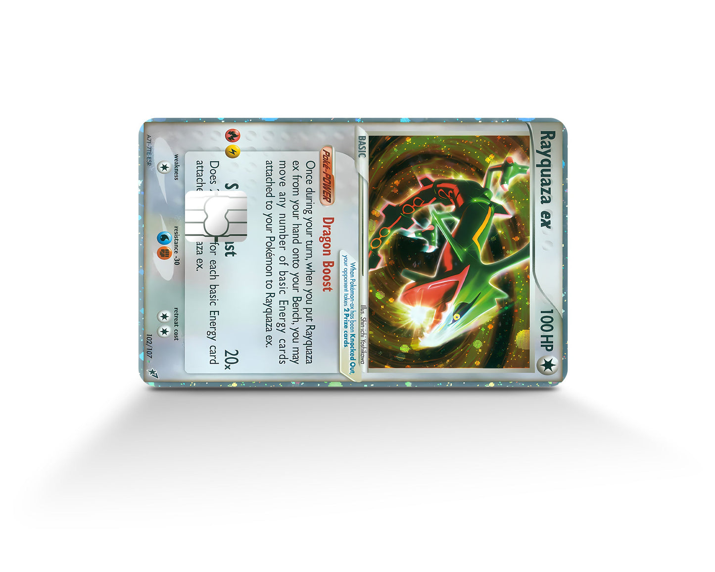 Anime Town Creations Credit Card Rare Rayquaza Pokemon Card Window Skins - Anime Pokemon Credit Card Skin