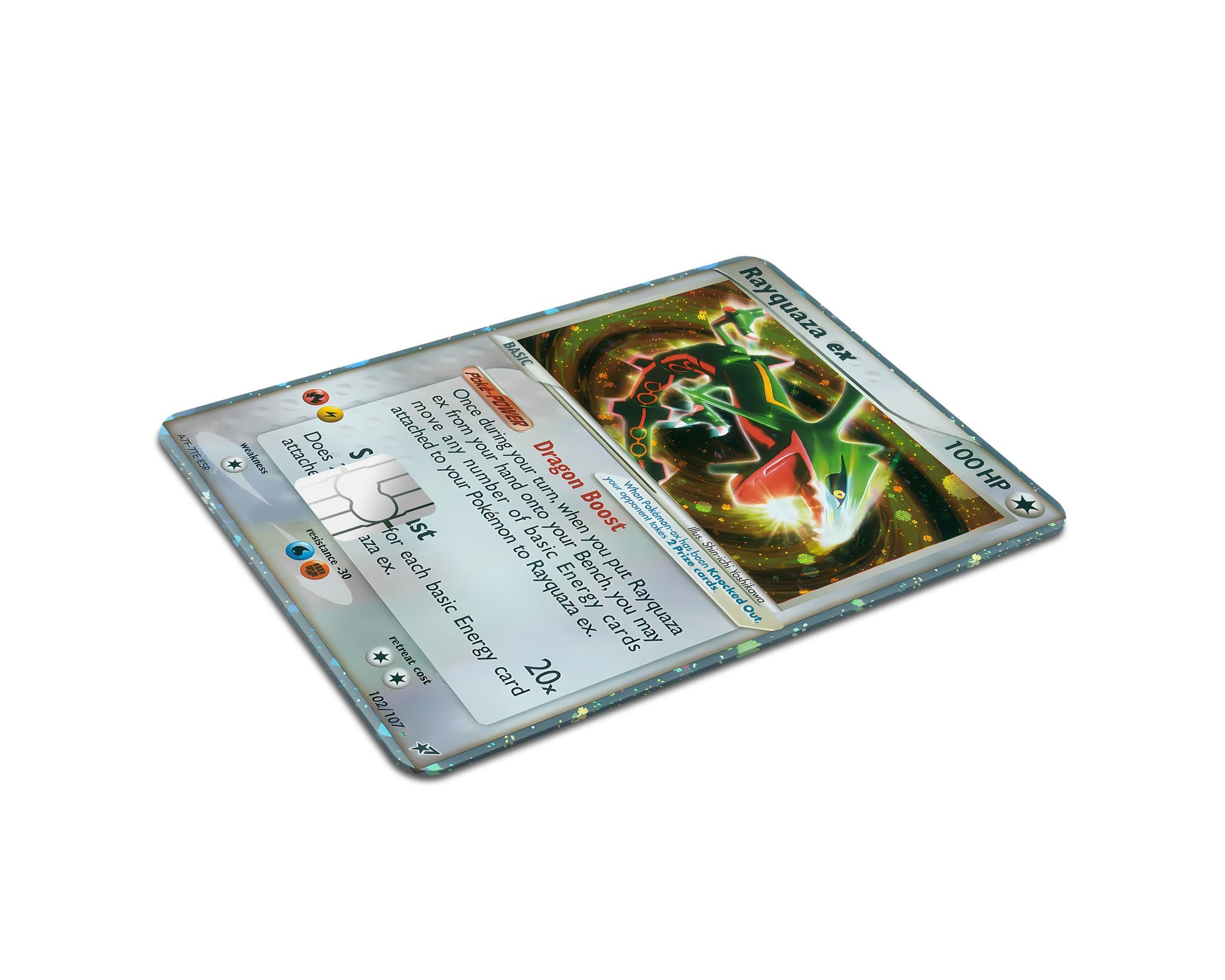 Anime Town Creations Credit Card Rare Rayquaza Pokemon Card Window Skins - Anime Pokemon Credit Card Skin