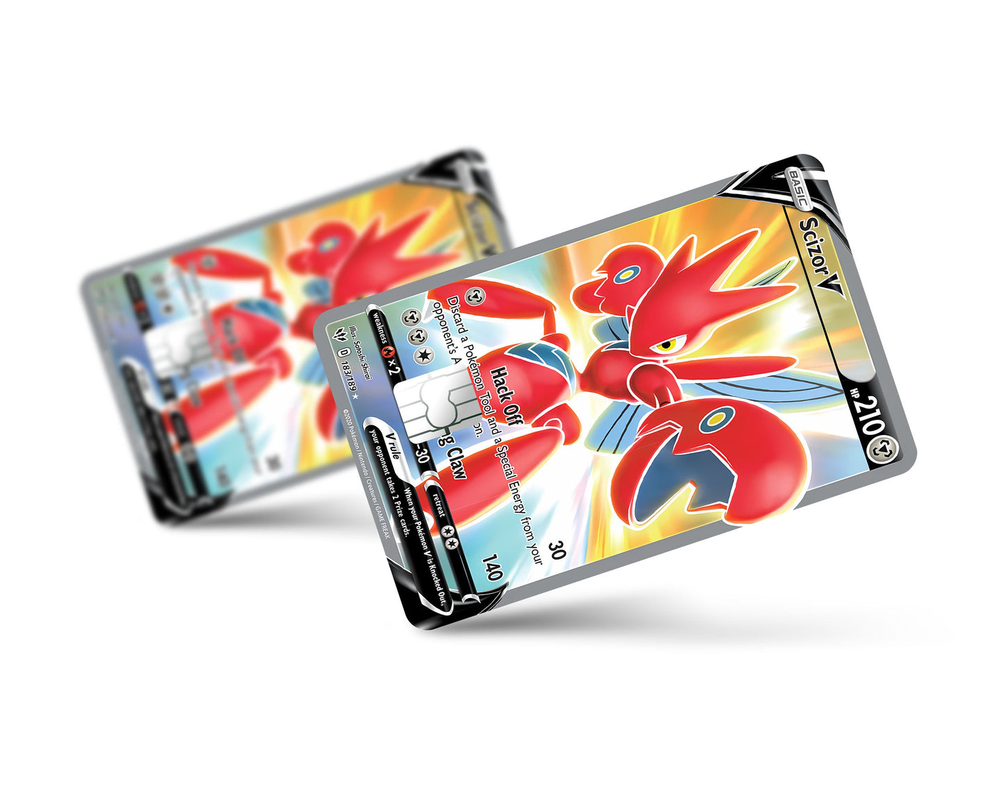 Anime Town Creations Credit Card Scizors Pokemon Card Full Skins - Anime Pokemon Credit Card Skin