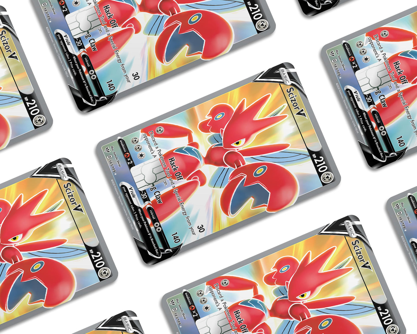 Anime Town Creations Credit Card Scizors Pokemon Card Window Skins - Anime Pokemon Credit Card Skin
