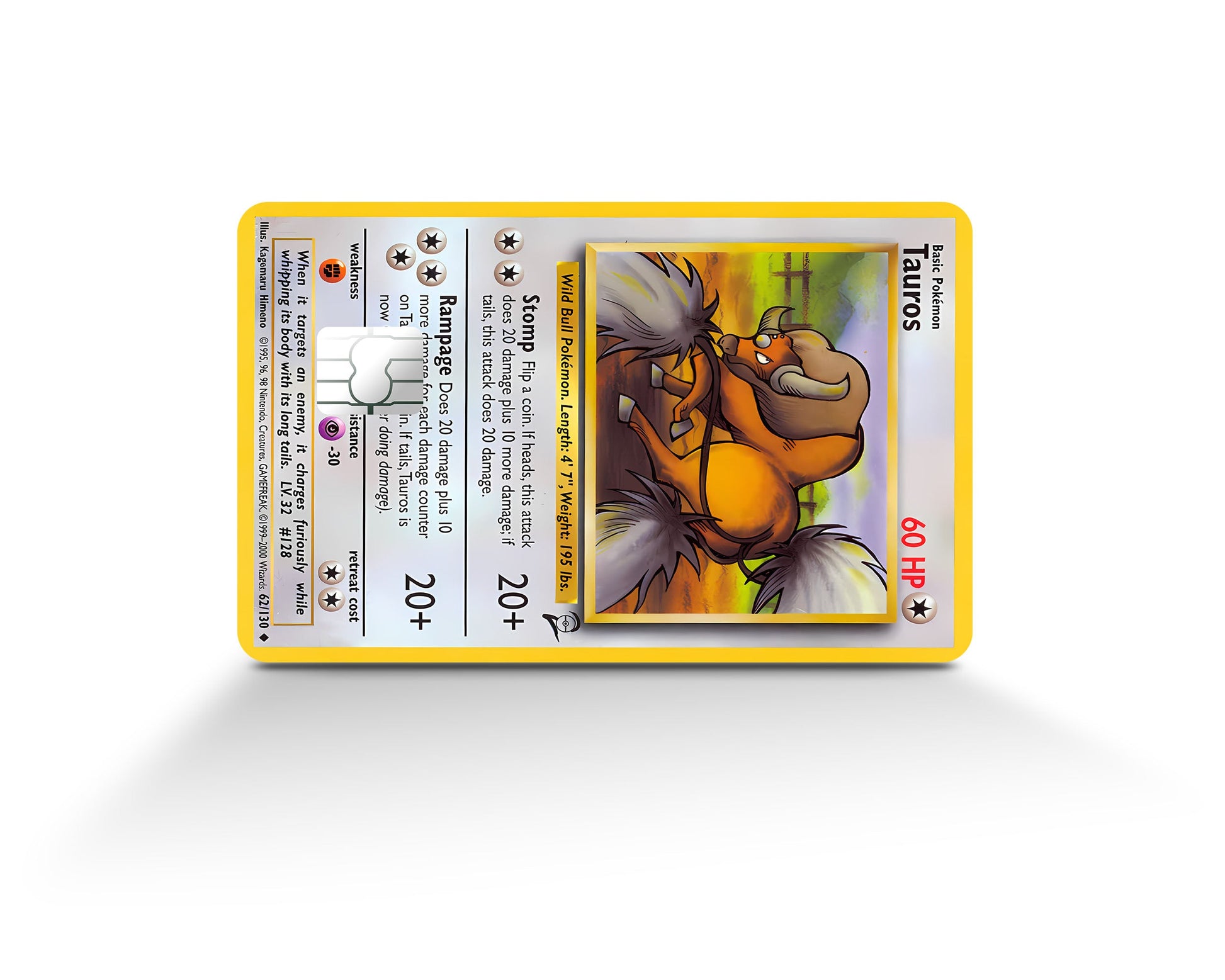 Anime Town Creations Credit Card Tauros Pokemon Card Full Skins - Anime Pokemon Credit Card Skin
