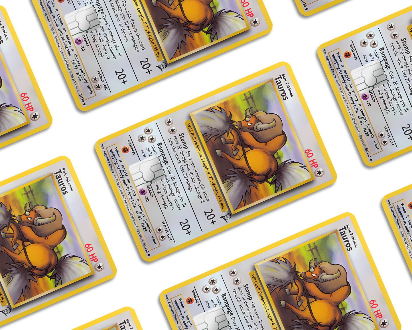 Anime Town Creations Credit Card Tauros Pokemon Card Window Skins - Anime Pokemon Credit Card Skin