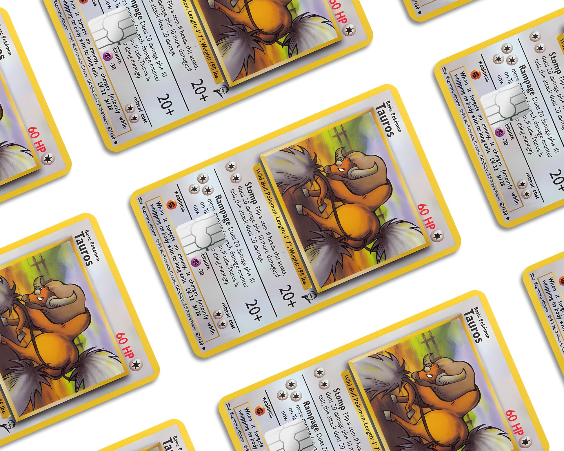 Anime Town Creations Credit Card Tauros Pokemon Card Window Skins - Anime Pokemon Credit Card Skin