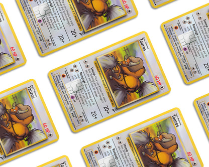 Anime Town Creations Credit Card Tauros Pokemon Card Window Skins - Anime Pokemon Credit Card Skin
