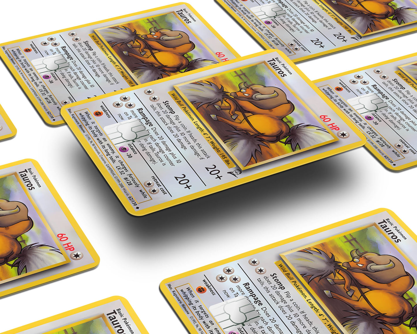 Anime Town Creations Credit Card Tauros Pokemon Card Window Skins - Anime Pokemon Credit Card Skin
