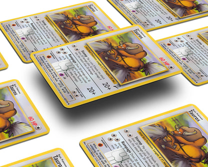 Anime Town Creations Credit Card Tauros Pokemon Card Window Skins - Anime Pokemon Credit Card Skin