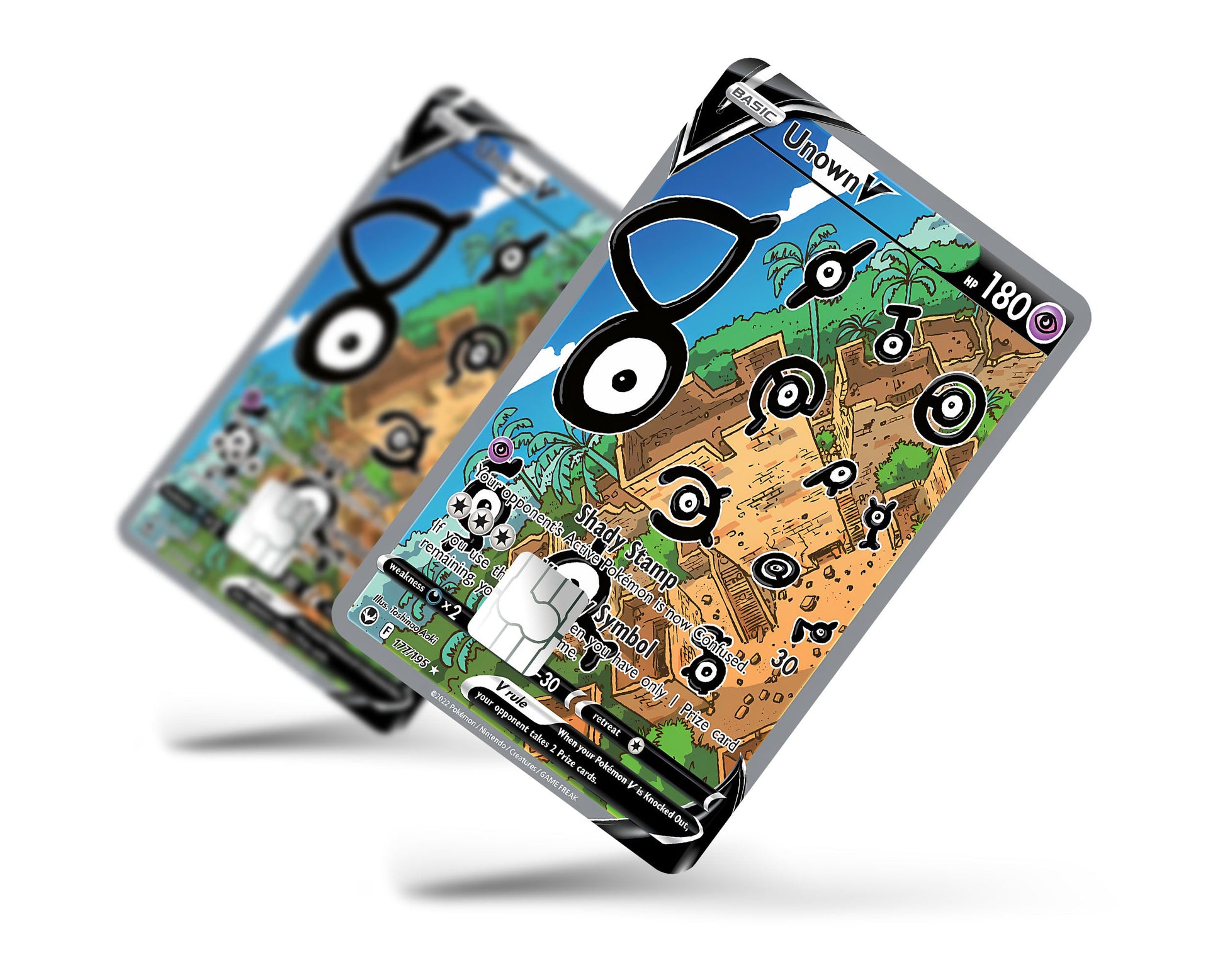 Anime Town Creations Credit Card Unown Pokemon Card Full Skins - Anime Pokemon Credit Card Skin
