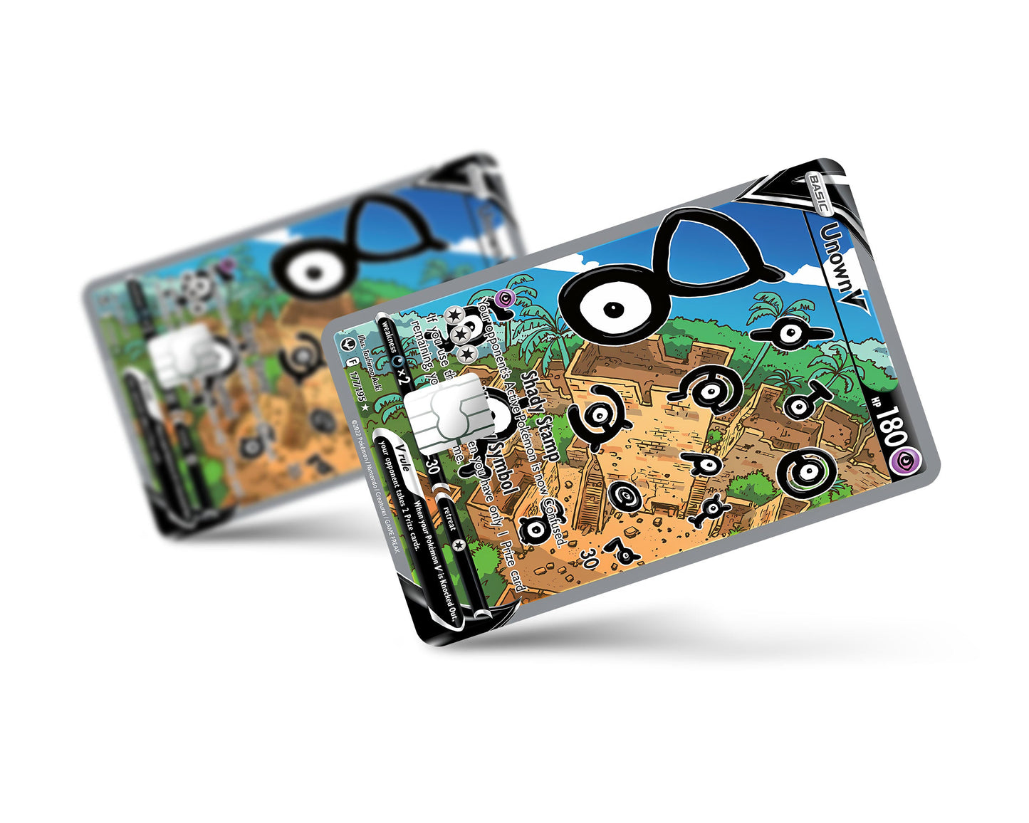 Anime Town Creations Credit Card Unown Pokemon Card Full Skins - Anime Pokemon Credit Card Skin