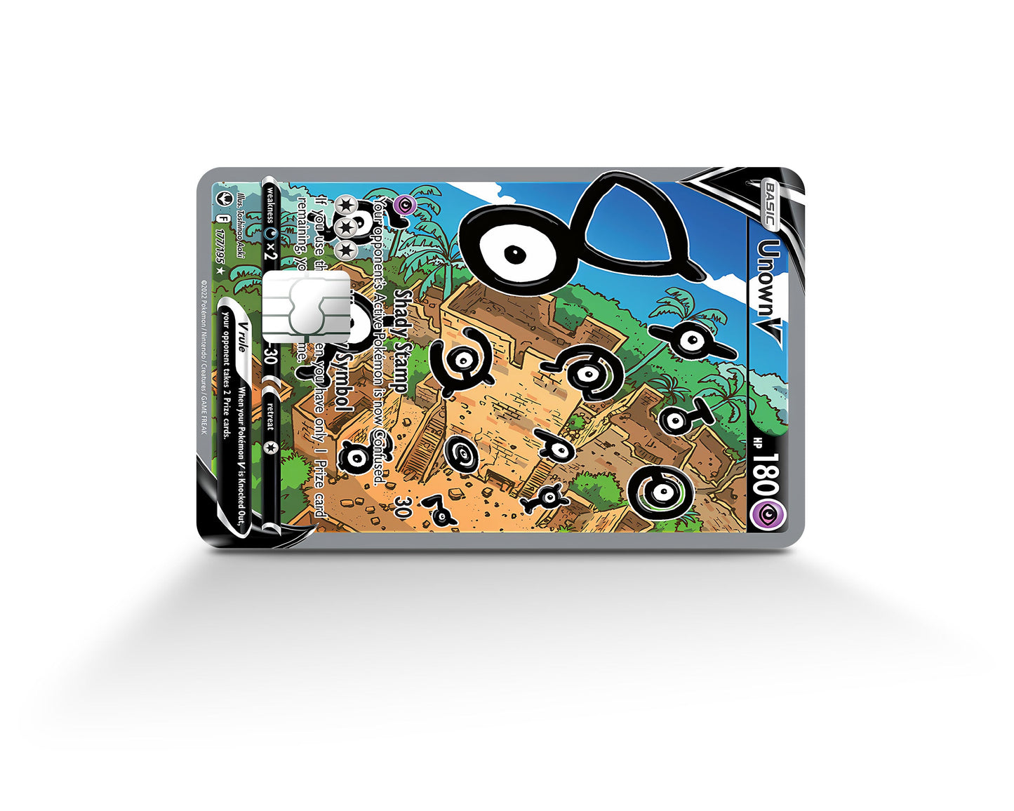 Anime Town Creations Credit Card Unown Pokemon Card Full Skins - Anime Pokemon Credit Card Skin