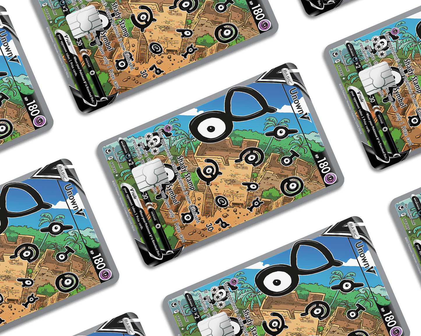 Anime Town Creations Credit Card Unown Pokemon Card Window Skins - Anime Pokemon Credit Card Skin