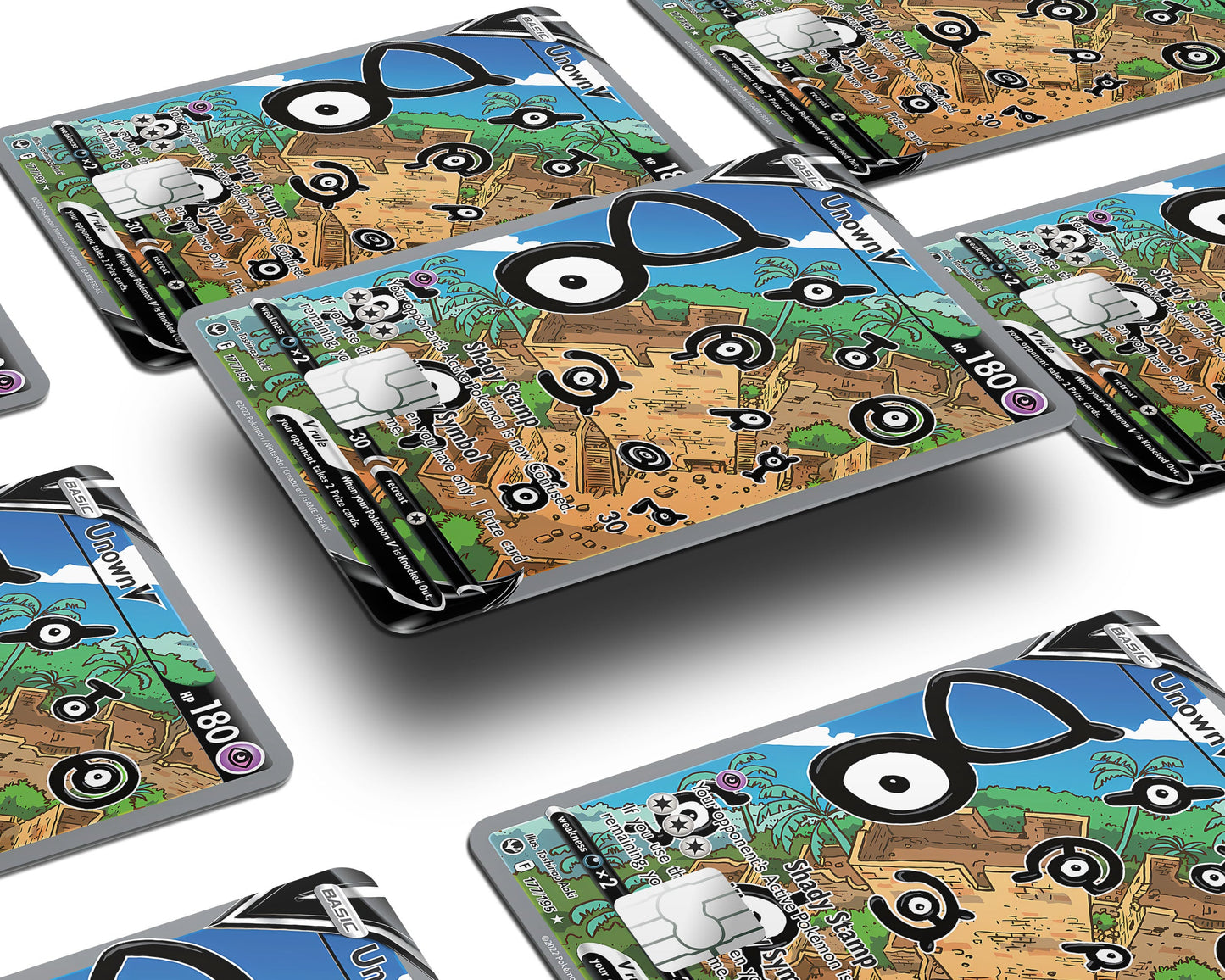 Anime Town Creations Credit Card Unown Pokemon Card Window Skins - Anime Pokemon Credit Card Skin