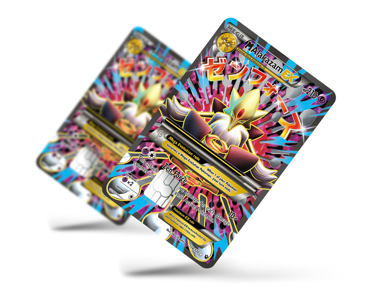 Anime Town Creations Credit Card Mega Alakazam Pokemon Card Full Skins - Anime Pokemon Credit Card Skin