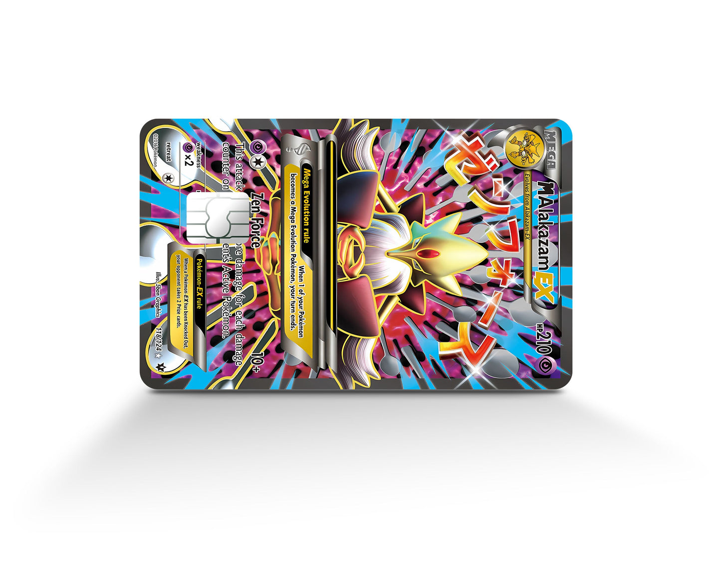 Anime Town Creations Credit Card Mega Alakazam Pokemon Card Full Skins - Anime Pokemon Credit Card Skin