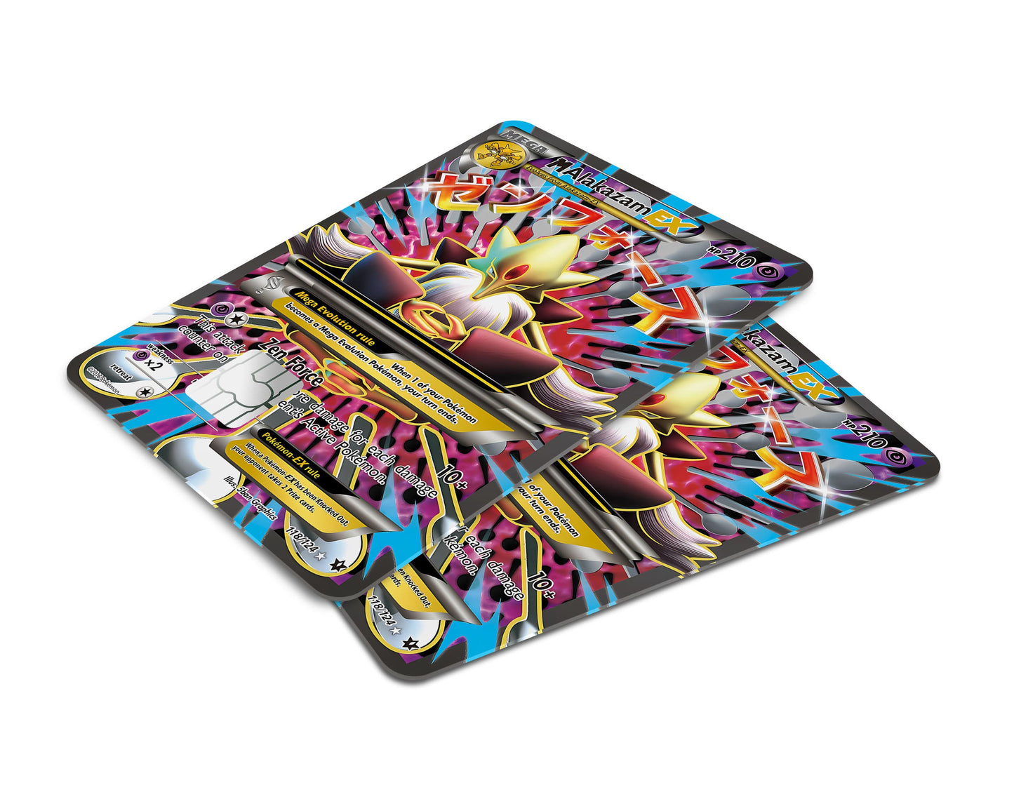 Anime Town Creations Credit Card Mega Alakazam Pokemon Card Window Skins - Anime Pokemon Credit Card Skin