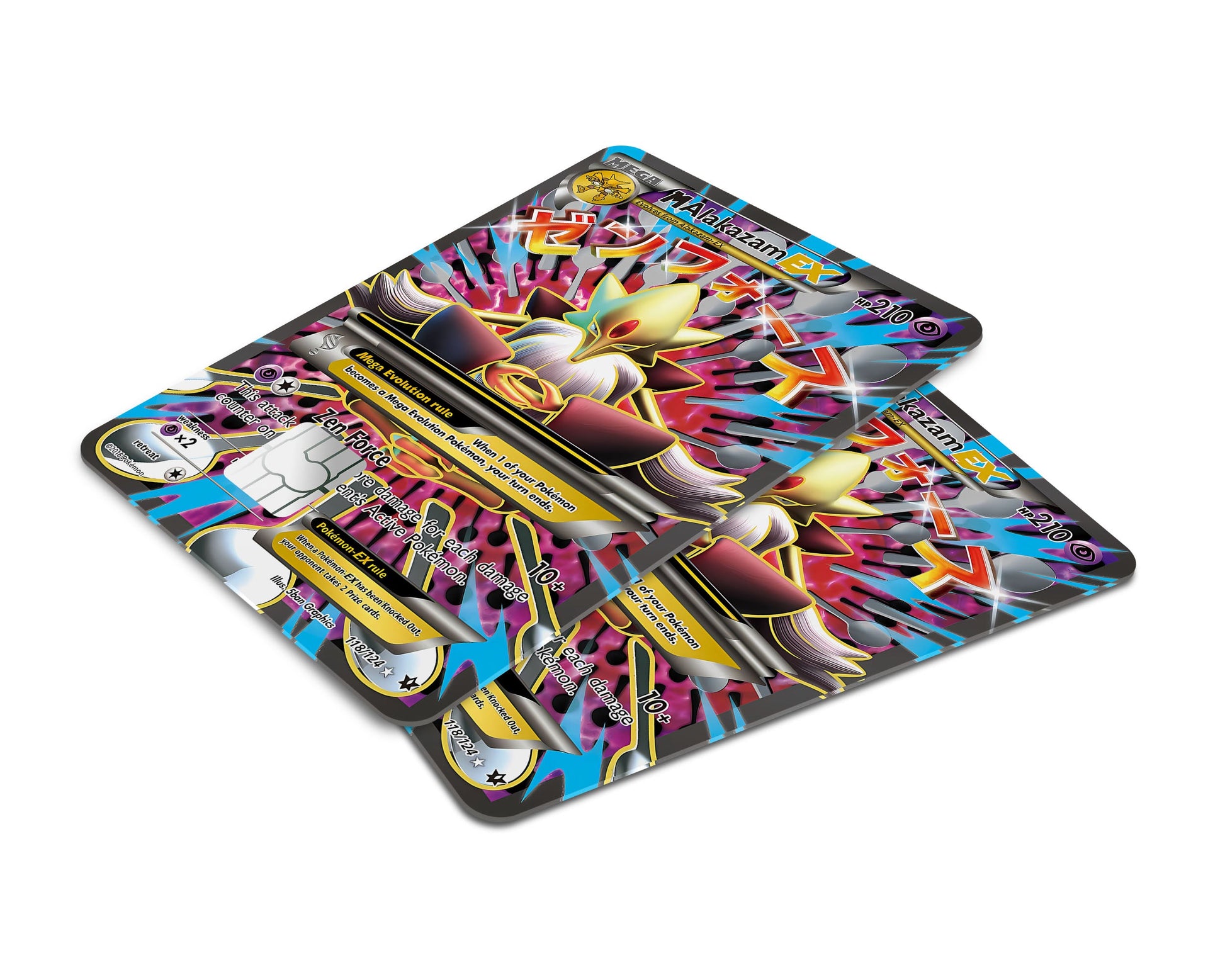 Anime Town Creations Credit Card Mega Alakazam Pokemon Card Window Skins - Anime Pokemon Credit Card Skin