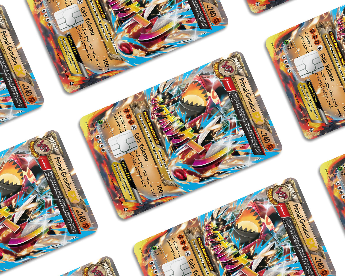 Anime Town Creations Credit Card Mega Primal Groudon Pokemon Card Window Skins - Anime Pokemon Credit Card Skin