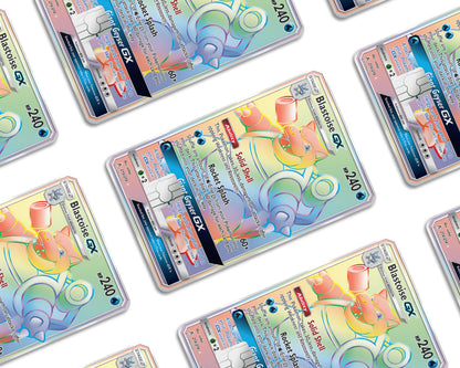 Anime Town Creations Credit Card Rainbow Blastoise Pokemon Card Window Skins - Anime Pokemon Credit Card Skin