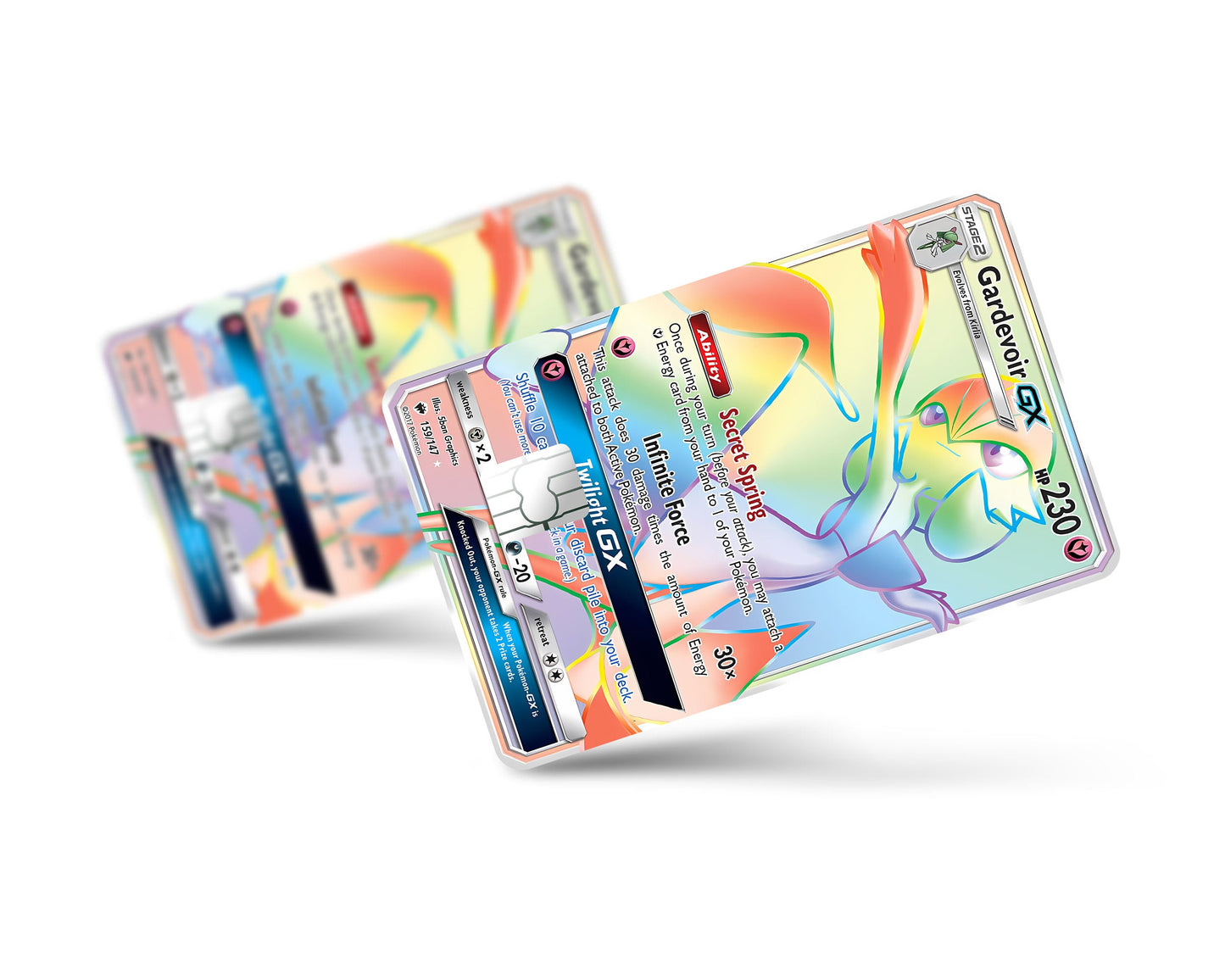 Anime Town Creations Credit Card Rainbow Gardevoir Pokemon Card Full Skins - Anime Pokemon Credit Card Skin