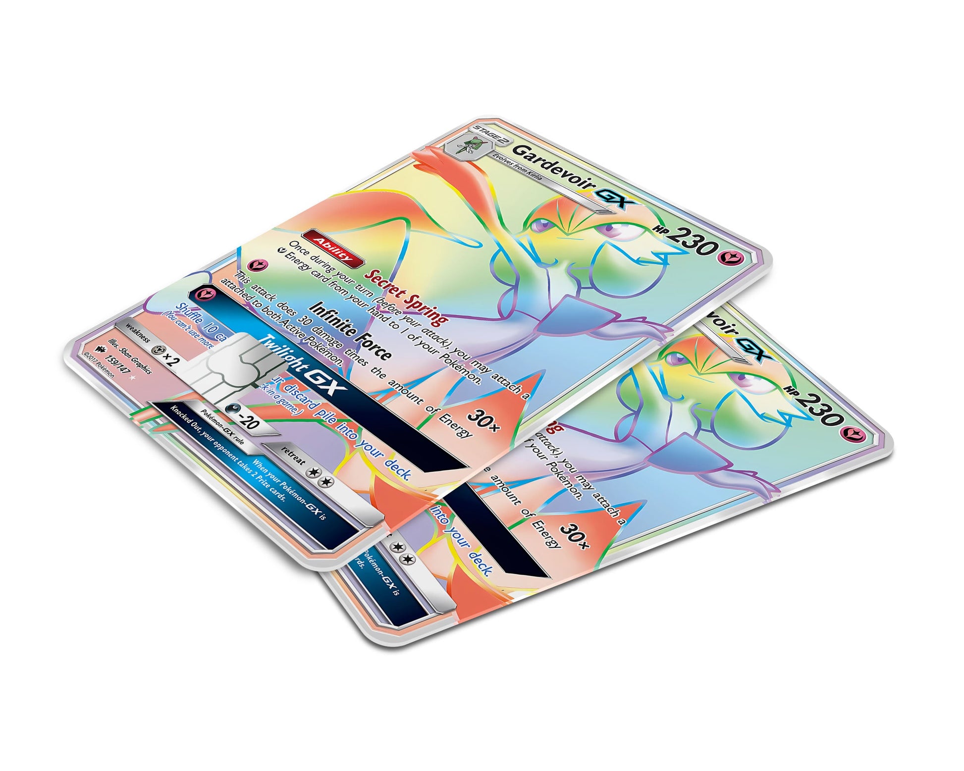 Anime Town Creations Credit Card Rainbow Gardevoir Pokemon Card Window Skins - Anime Pokemon Credit Card Skin