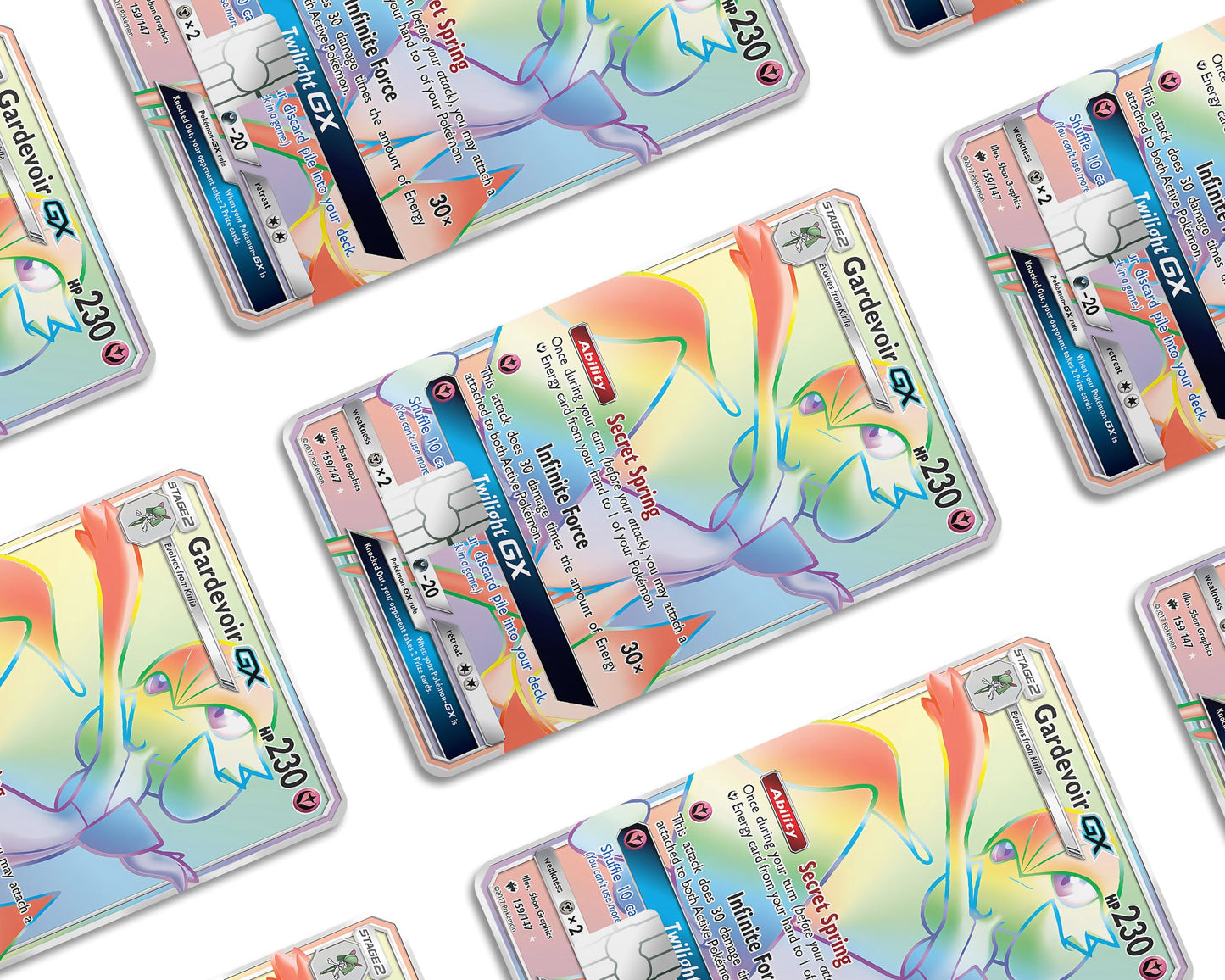 Anime Town Creations Credit Card Rainbow Gardevoir Pokemon Card Window Skins - Anime Pokemon Credit Card Skin