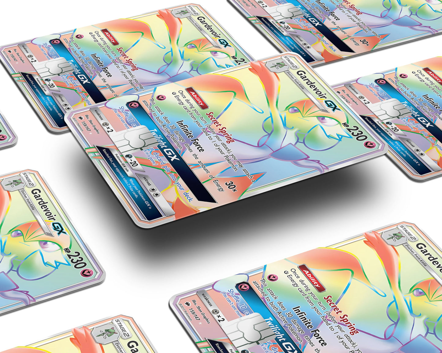 Anime Town Creations Credit Card Rainbow Gardevoir Pokemon Card Window Skins - Anime Pokemon Credit Card Skin