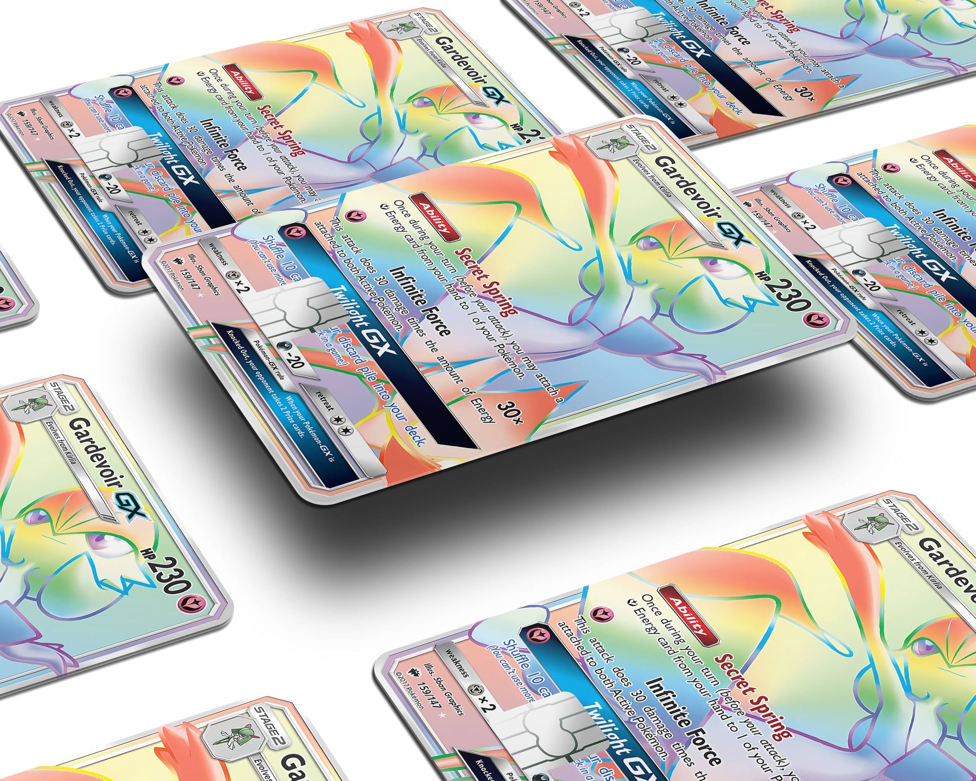 Anime Town Creations Credit Card Rainbow Gardevoir Pokemon Card Window Skins - Anime Pokemon Credit Card Skin