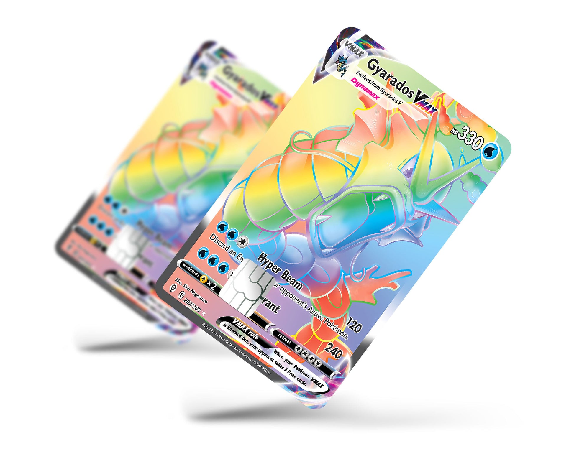 Anime Town Creations Credit Card Rainbow Gyarados Pokemon Card Full Skins - Anime Pokemon Credit Card Skin