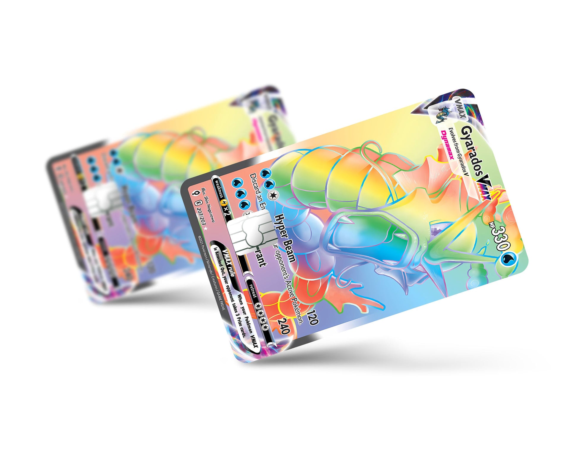 Anime Town Creations Credit Card Rainbow Gyarados Pokemon Card Full Skins - Anime Pokemon Credit Card Skin