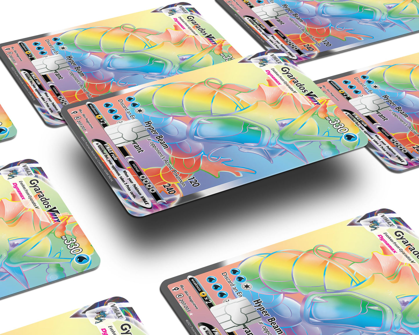Anime Town Creations Credit Card Rainbow Gyarados Pokemon Card Window Skins - Anime Pokemon Credit Card Skin