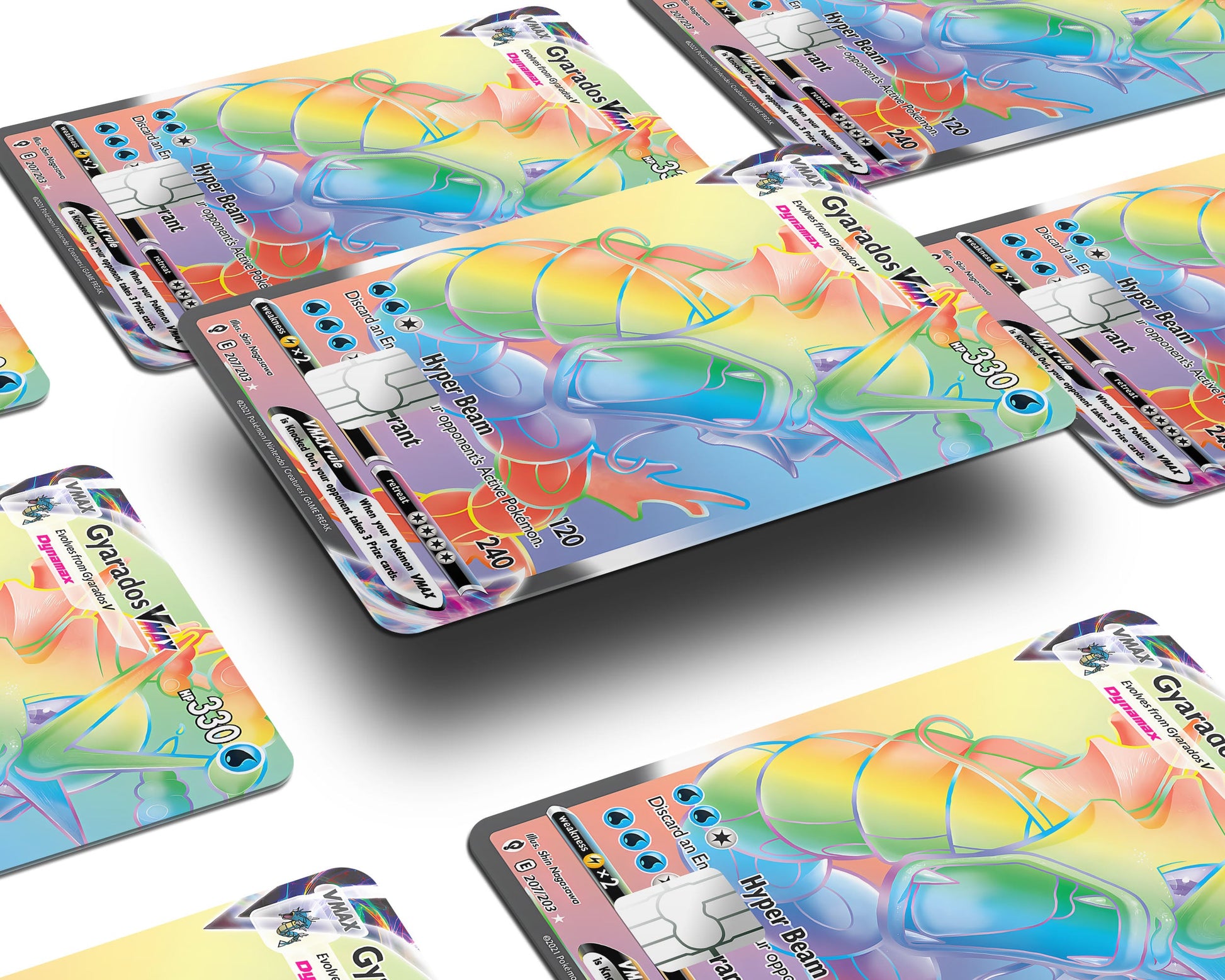 Anime Town Creations Credit Card Rainbow Gyarados Pokemon Card Window Skins - Anime Pokemon Credit Card Skin
