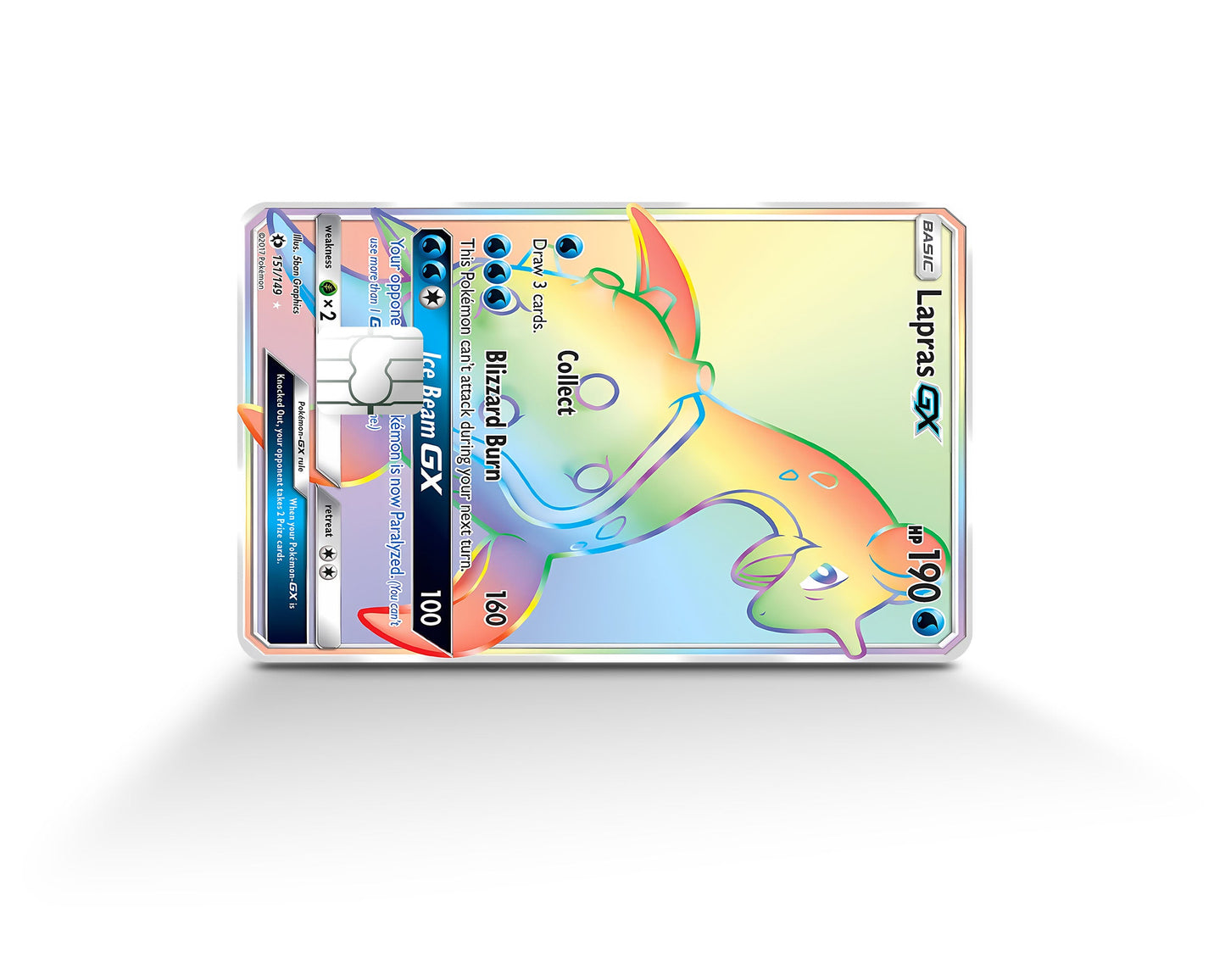 Anime Town Creations Credit Card Rainbow Lapras Pokemon Card Full Skins - Anime Pokemon Credit Card Skin