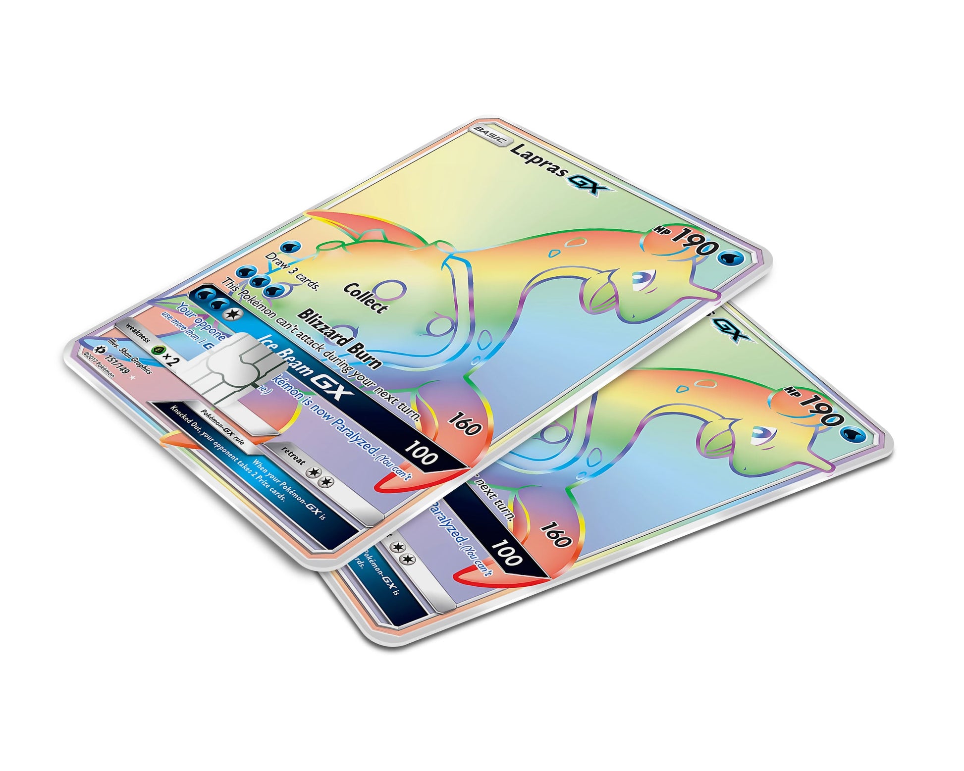 Anime Town Creations Credit Card Rainbow Lapras Pokemon Card Window Skins - Anime Pokemon Credit Card Skin