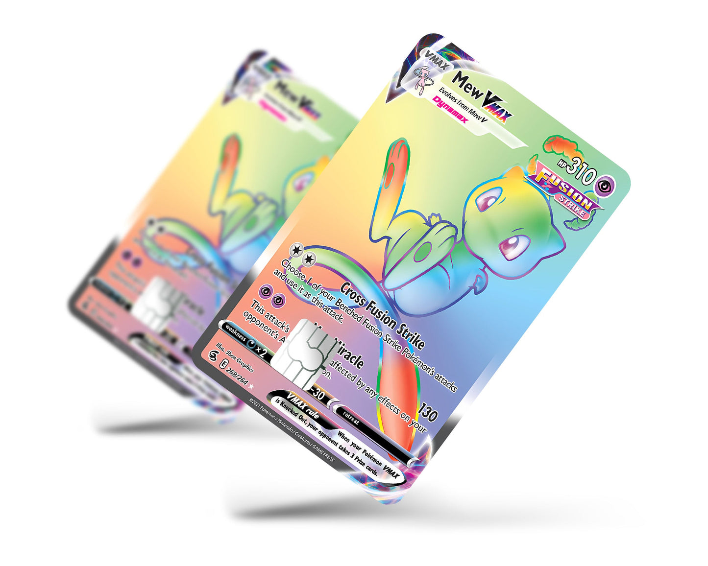 Anime Town Creations Credit Card Rainbow Mew Pokemon Card Full Skins - Anime Pokemon Credit Card Skin