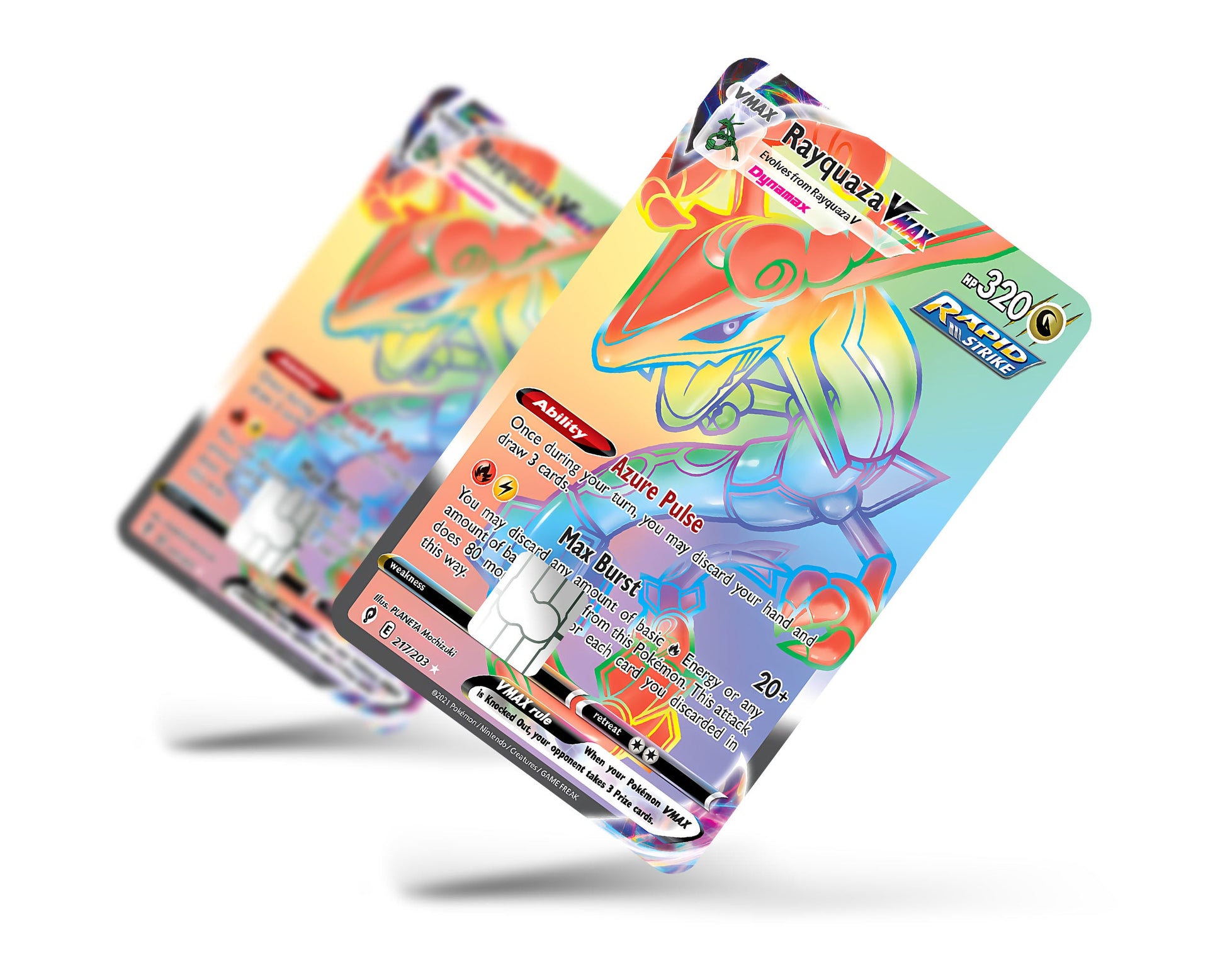 Anime Town Creations Credit Card Rainbow Rayquaza Pokemon Card Full Skins - Anime Pokemon Credit Card Skin