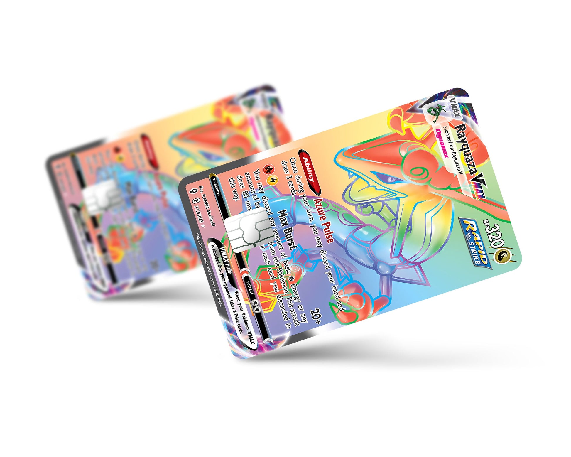 Anime Town Creations Credit Card Rainbow Rayquaza Pokemon Card Full Skins - Anime Pokemon Credit Card Skin