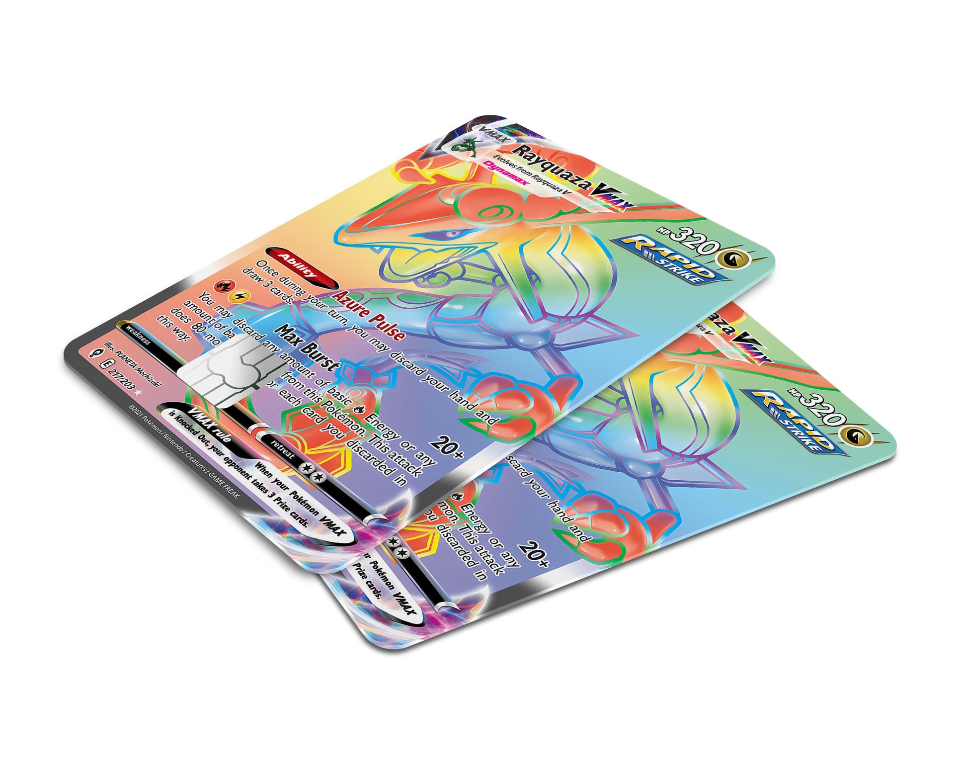 Anime Town Creations Credit Card Rainbow Rayquaza Pokemon Card Window Skins - Anime Pokemon Credit Card Skin