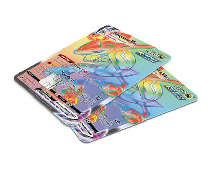 Anime Town Creations Credit Card Rainbow Rayquaza Pokemon Card Window Skins - Anime Pokemon Credit Card Skin
