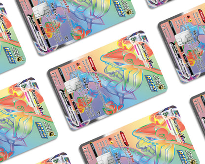 Anime Town Creations Credit Card Rainbow Rayquaza Pokemon Card Window Skins - Anime Pokemon Credit Card Skin