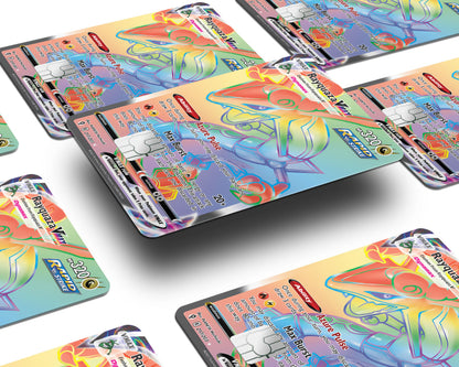 Anime Town Creations Credit Card Rainbow Rayquaza Pokemon Card Window Skins - Anime Pokemon Credit Card Skin