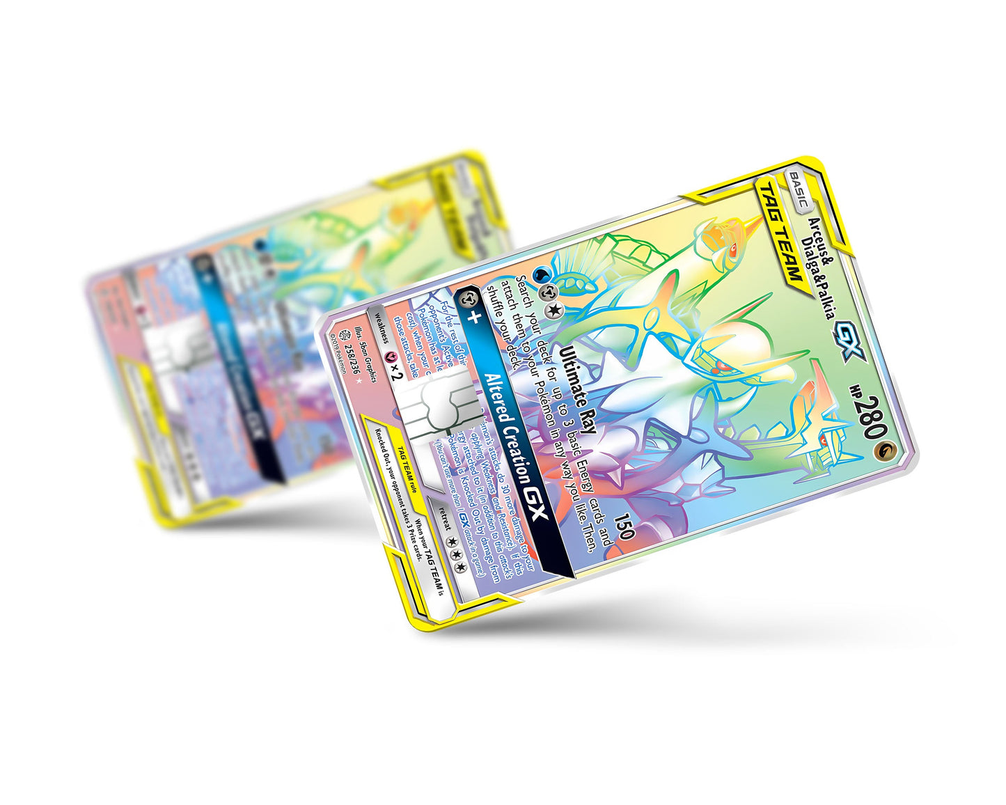 Anime Town Creations Credit Card Rainbow Arceus Dialga Palkia Pokemon Card Full Skins - Anime Pokemon Credit Card Skin