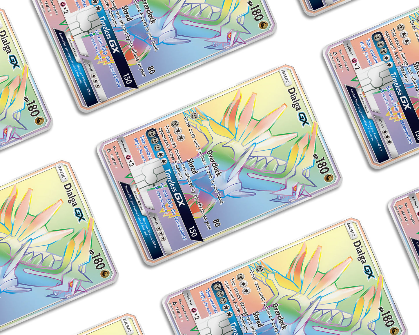 Anime Town Creations Credit Card Rainbow Dialga Pokemon Card Window Skins - Anime Pokemon Credit Card Skin