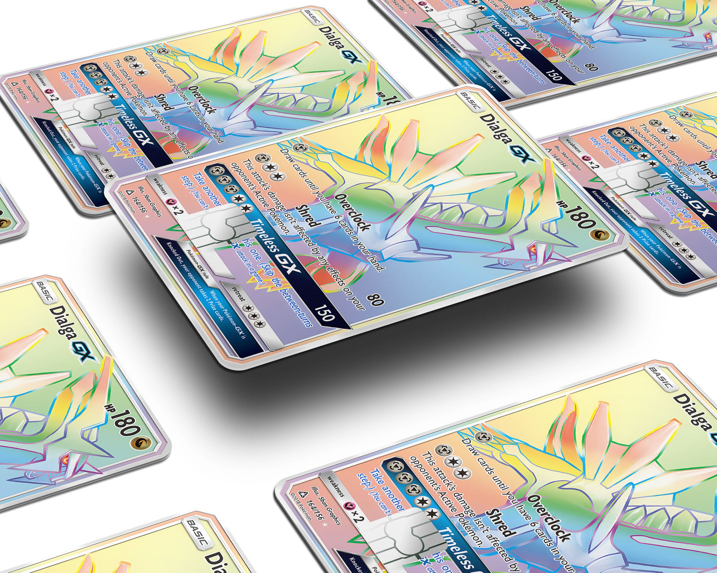 Anime Town Creations Credit Card Rainbow Dialga Pokemon Card Window Skins - Anime Pokemon Credit Card Skin