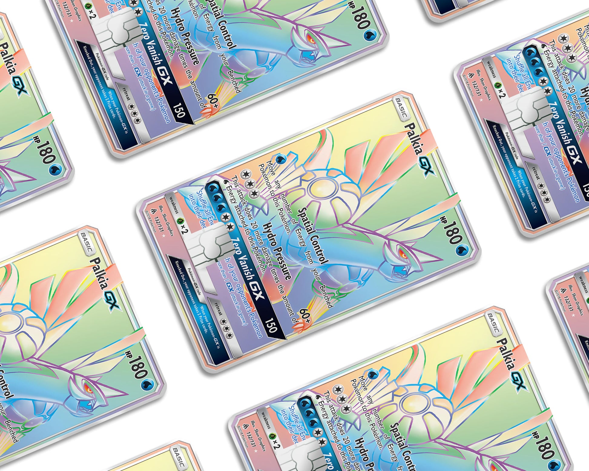 Anime Town Creations Credit Card Rainbow Palkia Pokemon Card Window Skins - Anime Pokemon Credit Card Skin