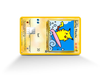 Anime Town Creations Credit Card Surfing Pikachu Pokemon Card Full Skins - Anime Pokemon Credit Card Skin