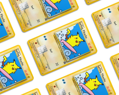 Anime Town Creations Credit Card Surfing Pikachu Pokemon Card Window Skins - Anime Pokemon Credit Card Skin
