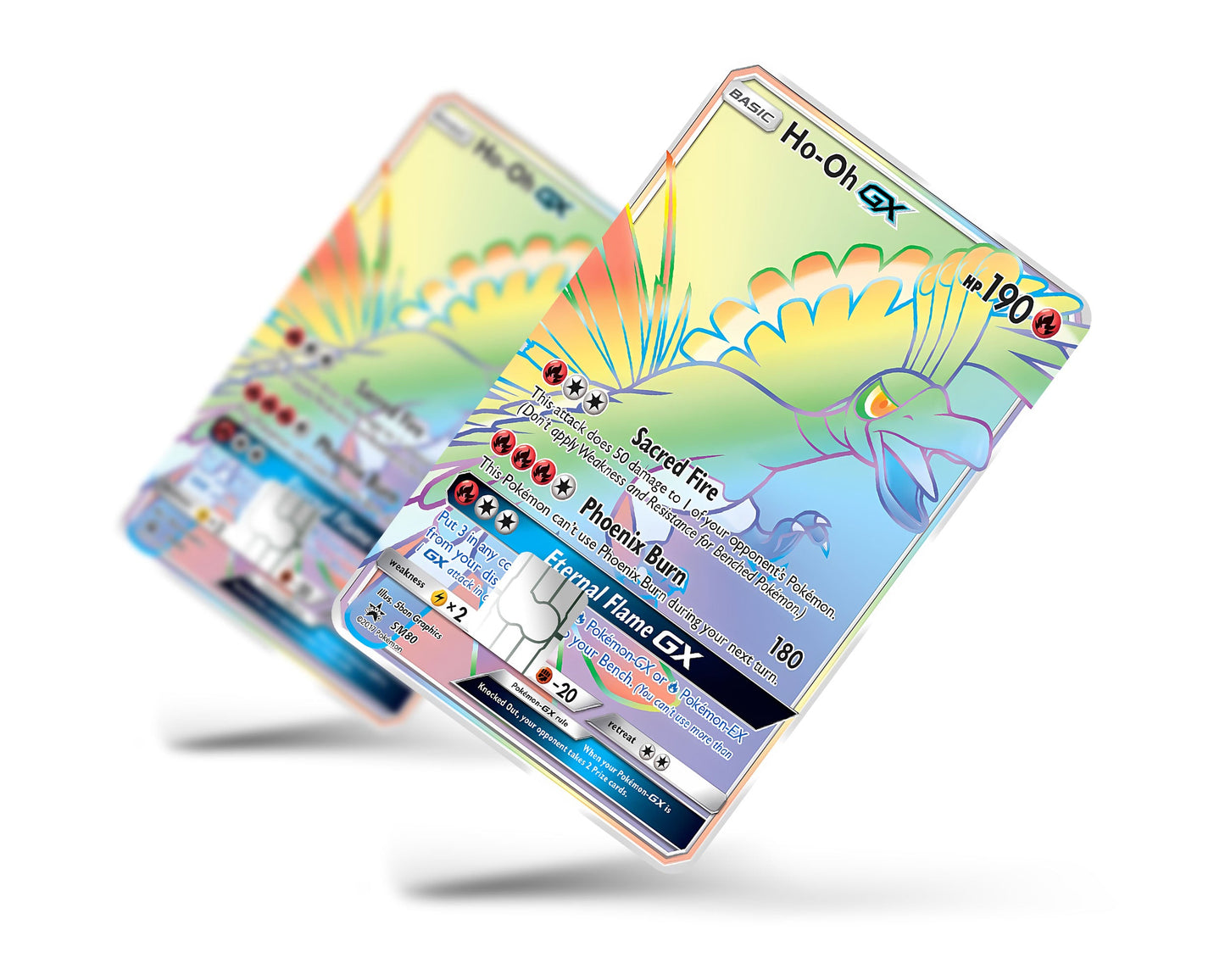Anime Town Creations Credit Card Rainbow Ho-oh Pokemon Card Full Skins - Anime Pokemon Credit Card Skin