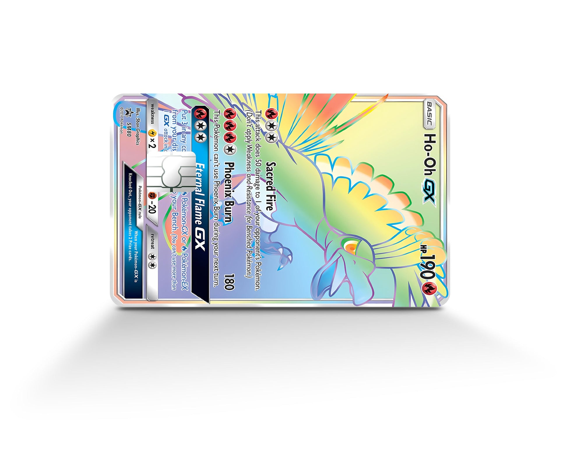 Anime Town Creations Credit Card Rainbow Ho-oh Pokemon Card Full Skins - Anime Pokemon Credit Card Skin