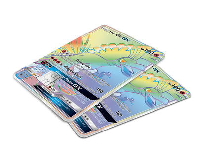 Anime Town Creations Credit Card Rainbow Ho-oh Pokemon Card Window Skins - Anime Pokemon Credit Card Skin