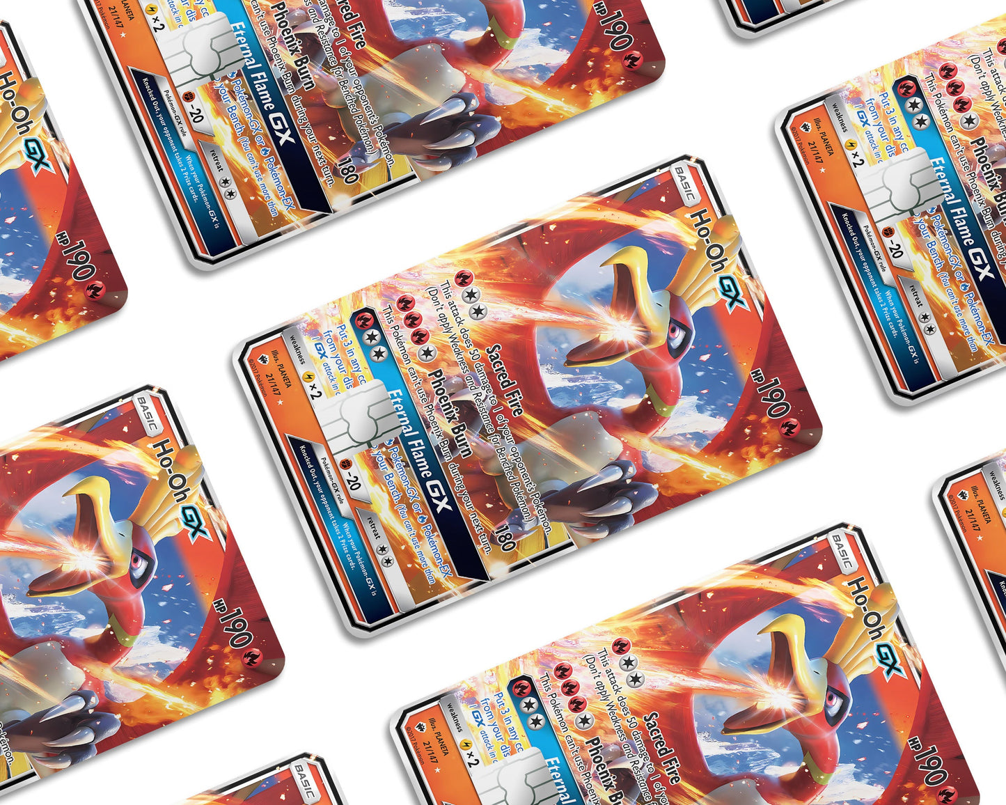 Anime Town Creations Credit Card Rare Ho-oh Pokemon Card Window Skins - Anime Pokemon Credit Card Skin
